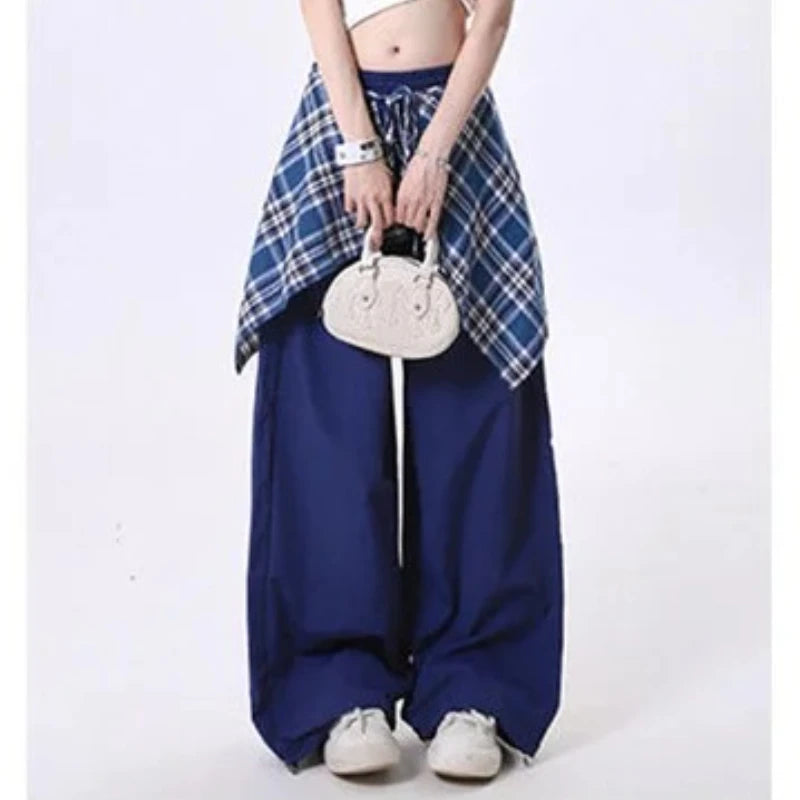 Pantalon de survêtement Hip-pop pour femmes, mode Harajuku Y2K, gothique, doux, jambes larges, Chic coréen, taille haute, ample, danse, 2025