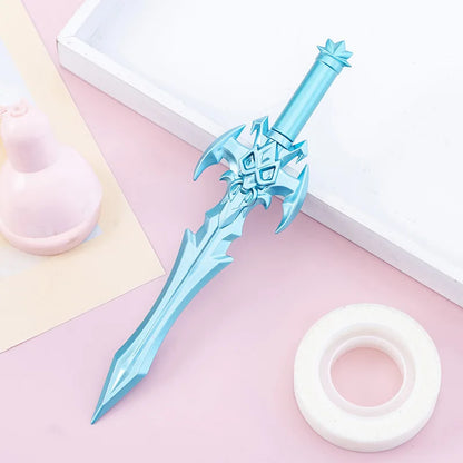 Stylo Gel bleu, bras créatifs, accessoires d'épée, papeterie scolaire d'écriture pour étudiants, fournitures de bureau, 4 pièces