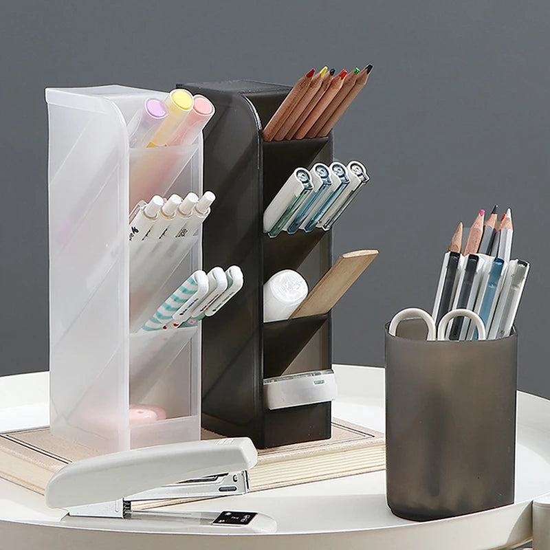 Porte-stylo de rangement de papeterie multifonctionnel en plastique