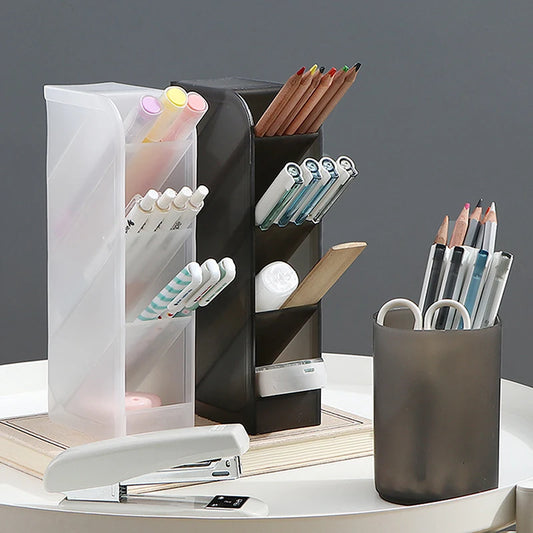 Porte-stylo de rangement de papeterie multifonctionnel en plastique