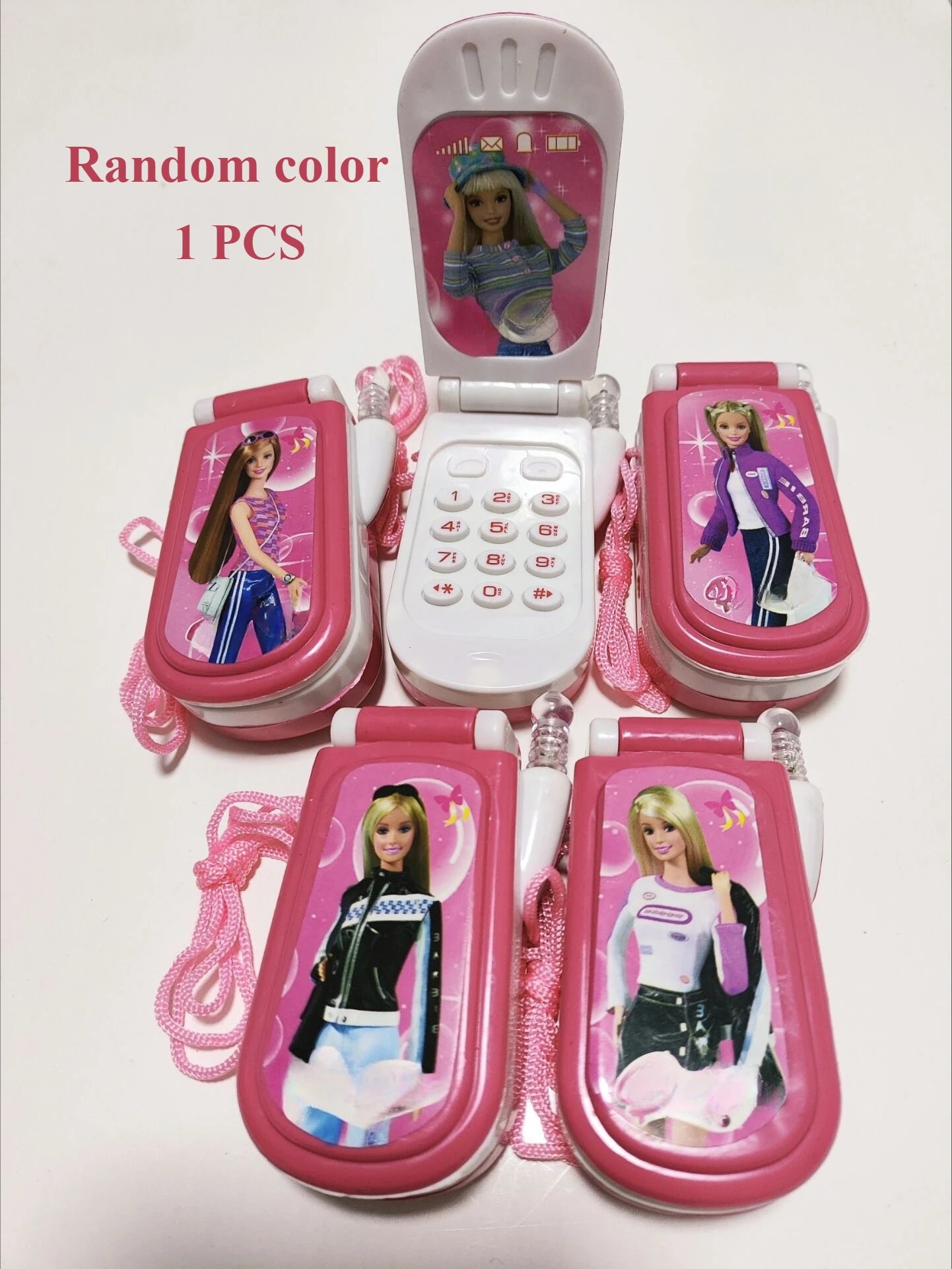 Le téléphone portable jouet électronique pour filles est mignon, son et lumière, couverture rabattable classique, cadeau de vacances à collectionner et nostalgique