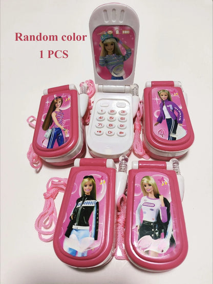 Le téléphone portable jouet électronique pour filles est mignon, son et lumière, couverture rabattable classique, cadeau de vacances à collectionner et nostalgique