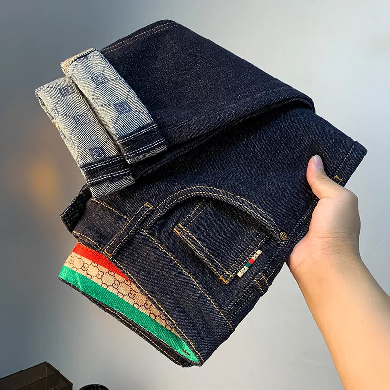 Jeans College décontractés de luxe abordable pour hommes, denim mince pour document primaire, haut de gamme, abordable, automne, nouveau