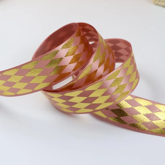 Ruban bronzant pour emballage de fleurs, accessoires de nœuds de cheveux bricolage, décoration de mariage et de Noël, cadeau de ruban, 5 mètres, 25mm