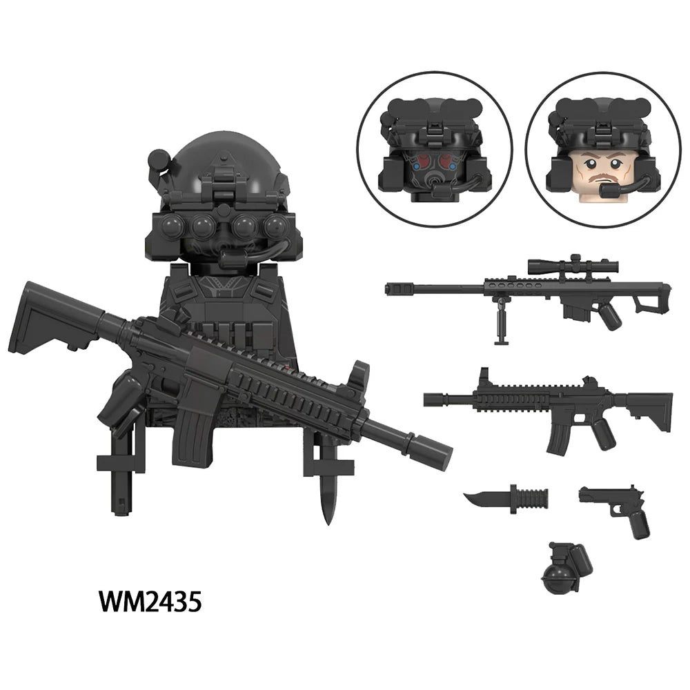 WM6147 le Service aérien spécial Delta militaire Alpha KSK neige léopard Commando marine sceaux forces d'enfants sauvages modèle bloc brique jouet