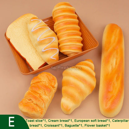 Simulation de pain artificiel, faux modèle alimentaire, Baguette française, gâteau Toast, boulangerie, jeu pour enfants, ensemble de jouets de cuisine, garçon et fille, fausse boulanger