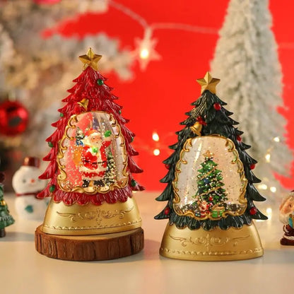 Les veilleuses lumineuses de Noël décèrent le bureau avec des flocons de neige et des lanternes à vent de Noël créant une atmosphère festive