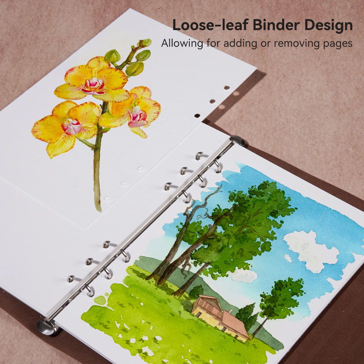 Ucks WISH-Carnet de croquis d'interconnexion, 100% coton, sans acide, journal d'interconnexion, papier d'interconnexion pour artistes, 20 feuilles, 9.25x6.3 pouces