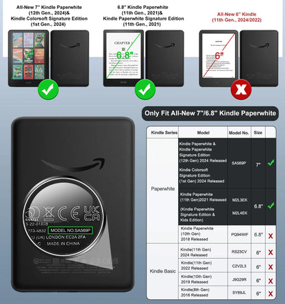 MoKo étui pour tout nouveau 7 "/6.8" Kindle Paperwhite 12e/11e génération