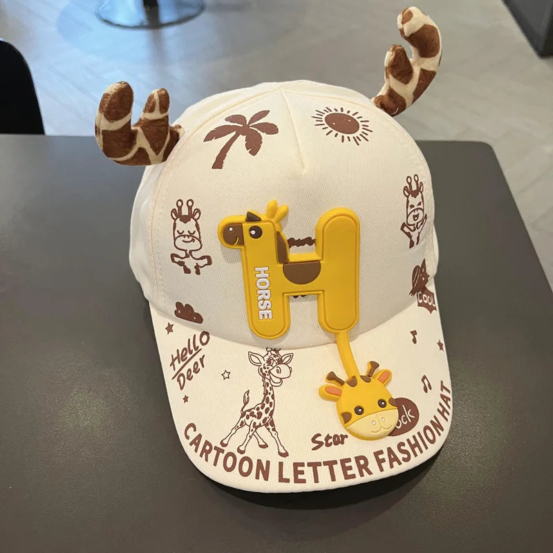Casquette de Baseball pour bébé, Animal de dessin animé, couleur bonbon, lapin, ours, dinosaure, langue de canard, chapeau d'été réglable en coton pour enfants, chapeaux de soleil