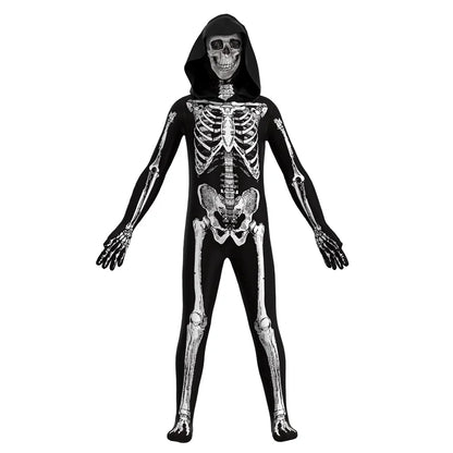 Costume de crâne d'halloween pour enfants, déguisement de terreur, jeu à capuche, Cosplay, cadeau de vacances