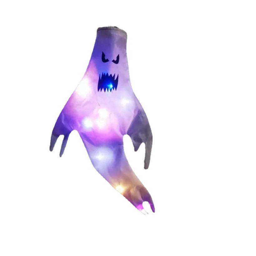 Fantôme Effrayant avec Lumière LED pour Halloween, Accessoire de Décoration d'Niket d'Extérieur, Pendentif d'Arbre, Ornement de ix, Fournitures de Bricolage