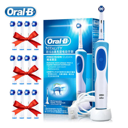 Oral B brosse à dents électrique Rotation nettoyage Oral 3D dent blanche adulte vitalité brosse à dents charge inductive + tête de brosse cadeau