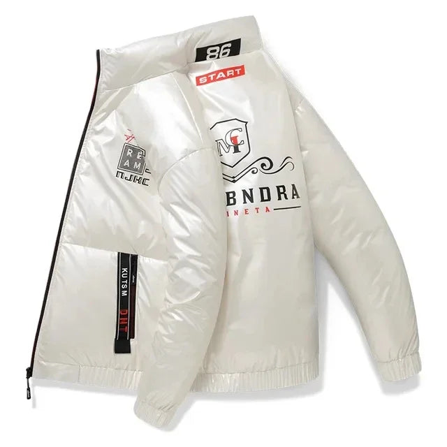 Nouveau cuir brillant hommes épaissir chaud hiver veste décontracté Parka vêtements d'extérieur automne imperméable col montant à capuche manteau vêtements