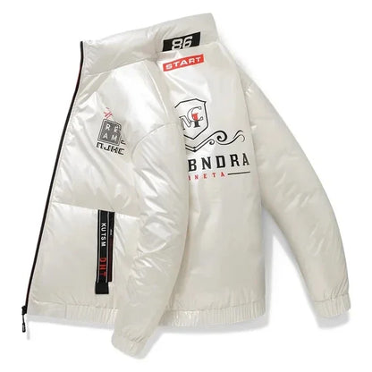 Nouveau cuir brillant hommes épaissir chaud hiver veste décontracté Parka vêtements d'extérieur automne imperméable col montant à capuche manteau vêtements