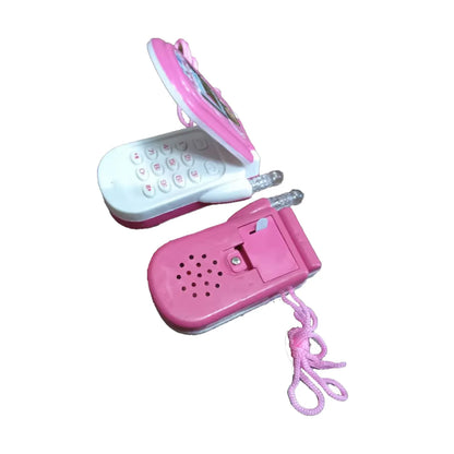 Le téléphone portable jouet électronique pour filles est mignon, son et lumière, couverture rabattable classique, cadeau de vacances à collectionner et nostalgique