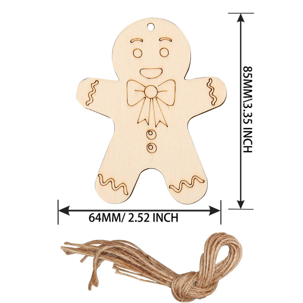 Ornements de confrontation d'arbre de Noël multi-styles, découpes artisanales en bois vierges pour la décoration d'intérieur de bricolage