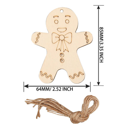 Ornements de confrontation d'arbre de Noël multi-styles, découpes artisanales en bois vierges pour la décoration d'intérieur de bricolage