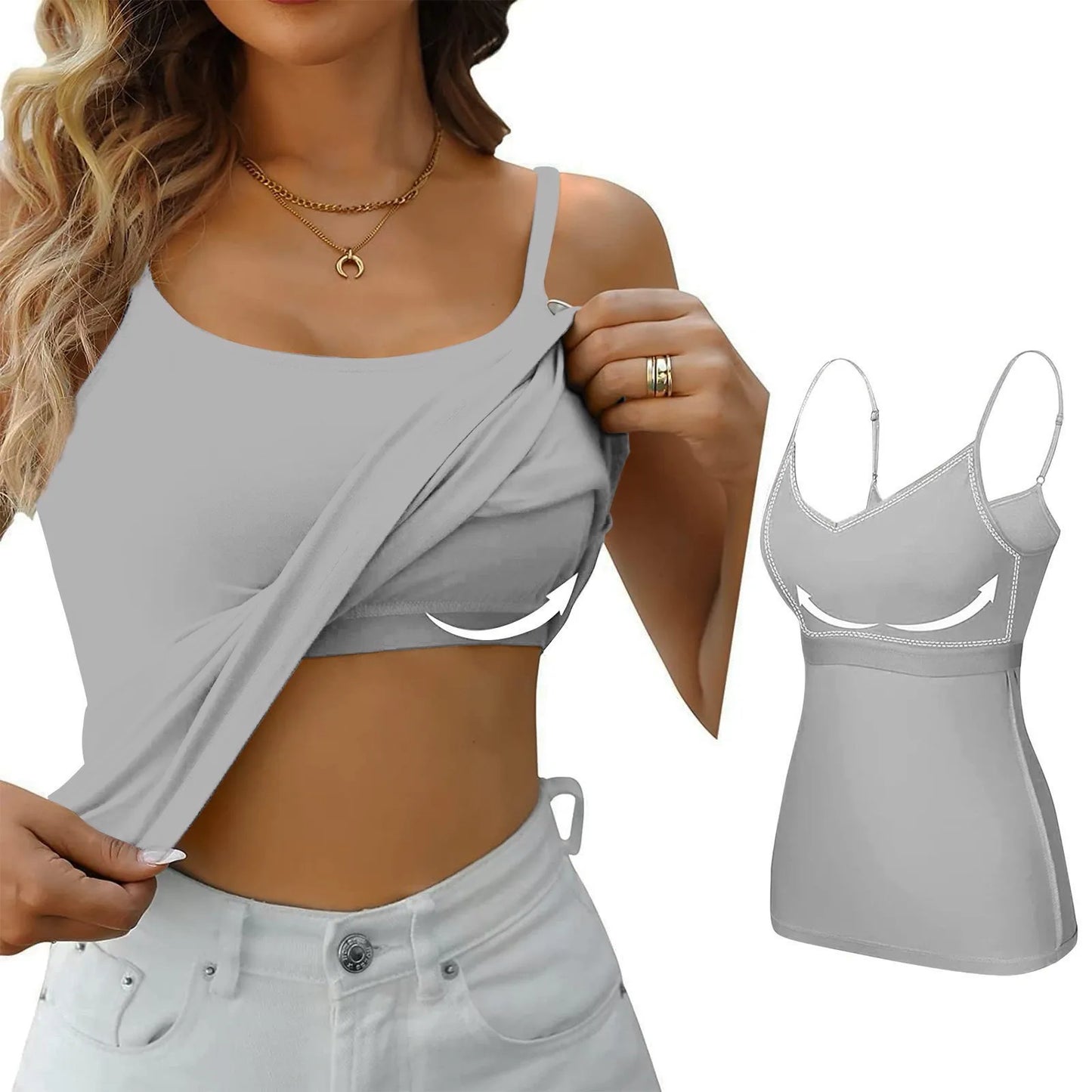 Sous-vêtements pour femmes avec bas et coussinet de poitrine, sans anneau en acier, Sexy, surdimensionné, couleur unie, Camisole polyvalente pour quatre saisons