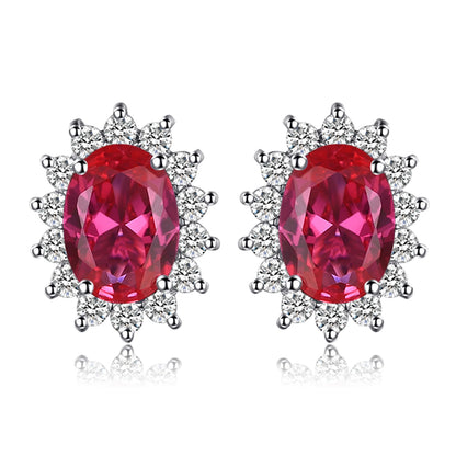 JewelryPalace – boucles d'oreilles en argent Sterling 925, saphir bleu, rubis, améthyste naturelle, grenat, péridot, topaze,