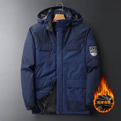 Veste à capuche imperméable pour homme, Parka chaude, Manteau surdimensionné, Smile Down, Grande taille, 9XL, Big 8XL, Hiver 2024