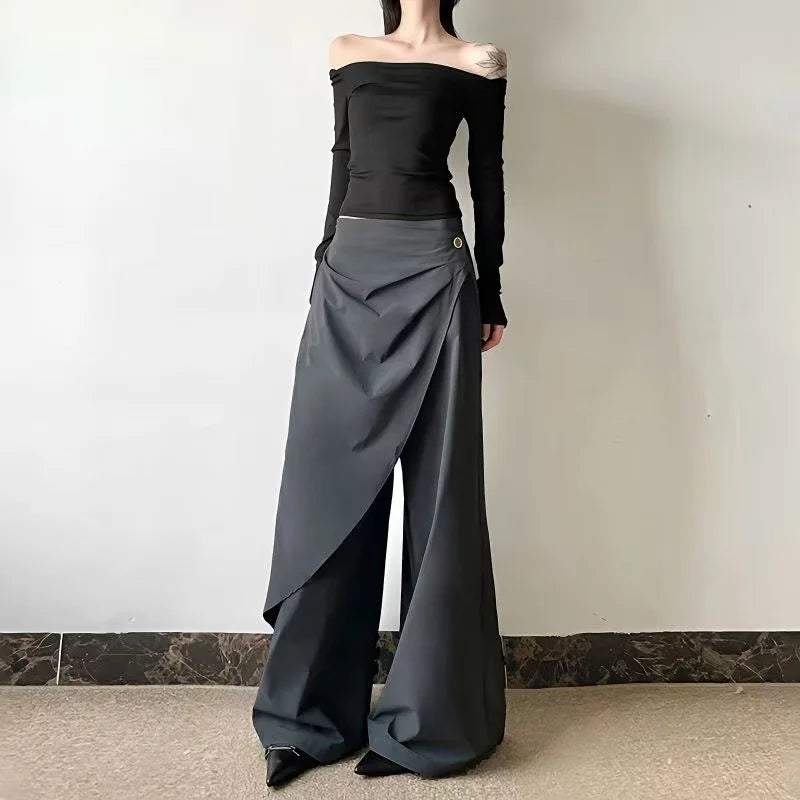 Jupe trapèze Vintage Y2k pour femmes, jupe mi-longue Harajuku rétro des années 90, jupes asymétriques esthétiques, vêtements à la mode des années 2000, été 2025