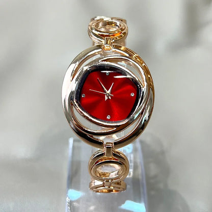 montre à Quartz horloge de luxe or Rose argent Vintage