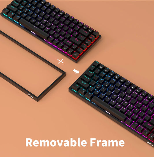 RK84 RK ROYAL KLUDGE clavier de joueur sans fil espagnol brésilien Tri-mode BT5.0/2.4G/USB-C 75% clavier mécanique Bluetooth rvb