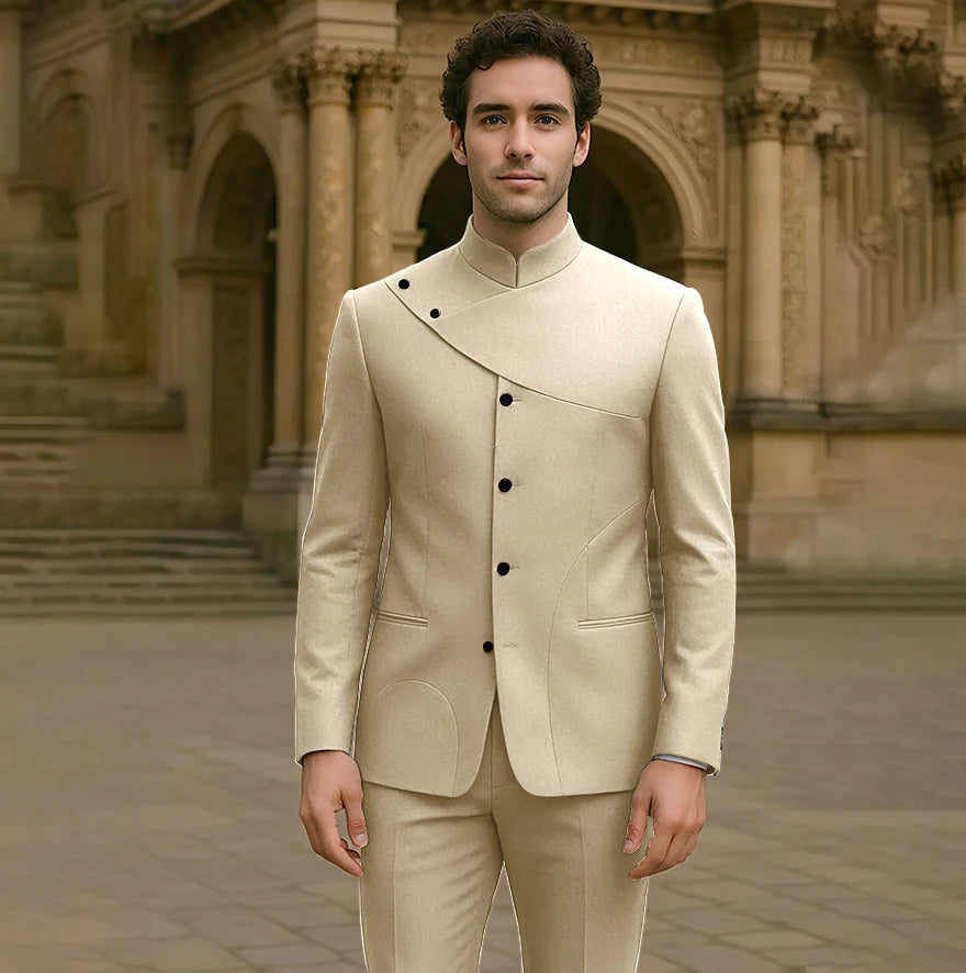 Costumes pour hommes charmants, personnalisés, haute couture, simple boutonnage, deux pièces (veste + pantalon), ensemble droit Simple et intelligent pour hommes