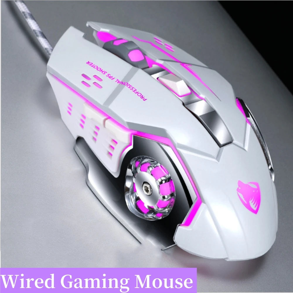 Souris de jeu sans fil 6 touches Rétroéclairage RVB Souris de jeu Bluetooth 2.4G Connexion USB Double mode Batterie rechargeable 3 niveaux DPI T-WOLF Q13 Clic silencieux Conception ergonomique