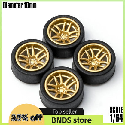 SpeedCG-Roues ABS 1/64 avec caoutchouc, pièces modifiées de type K, diamètre 10mm, pour modèle de voiture de course, véhicule jouet Hotwheels Tomica