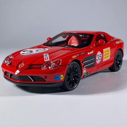 1:24 Benz SLR McLaren 722 AMG Super voiture de sport alliage métal moulé sous pression modèle de voiture son et lumière retirer enfants jouets voiture anniversaire