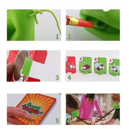 Masque de lézard grenouille, cartes à lécher la langue, jeux de société pour enfants, jouets de fête en famille, anti-stress, jeu de Puzzle de bureau amusant
