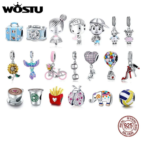 WOSTU breloque 100% authentique 925 en argent Sterling