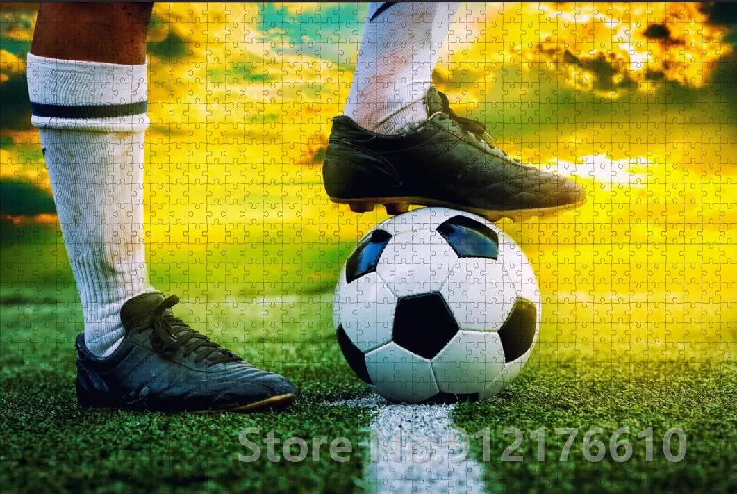 Puzzle de sport de football pour adultes et enfants, jeu familial, décompresser dos, puzzle en papier, jouets cadeaux, 300 pièces, 500/1000 pièces