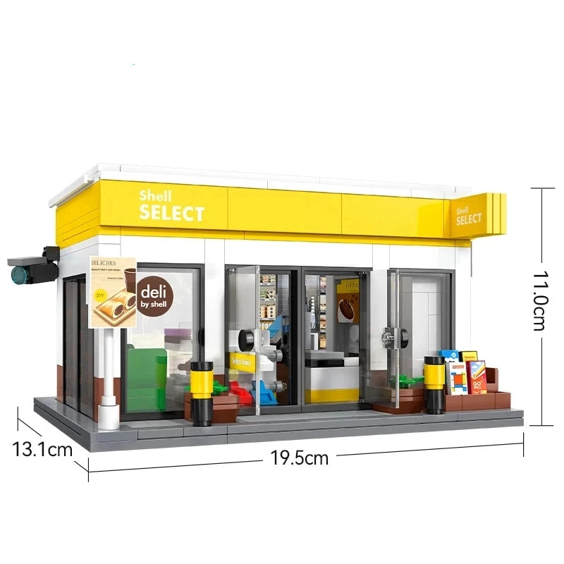 MOC City – Station de vente au détail, série de lavage de voiture, bloc de construction, modèle de dépanneur, briques, jouets pour enfants, cadeaux de bricolage