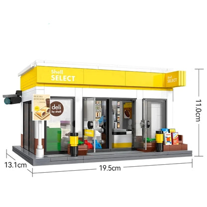 MOC City – Station de vente au détail, série de lavage de voiture, bloc de construction, modèle de dépanneur, briques, jouets pour enfants, cadeaux de bricolage