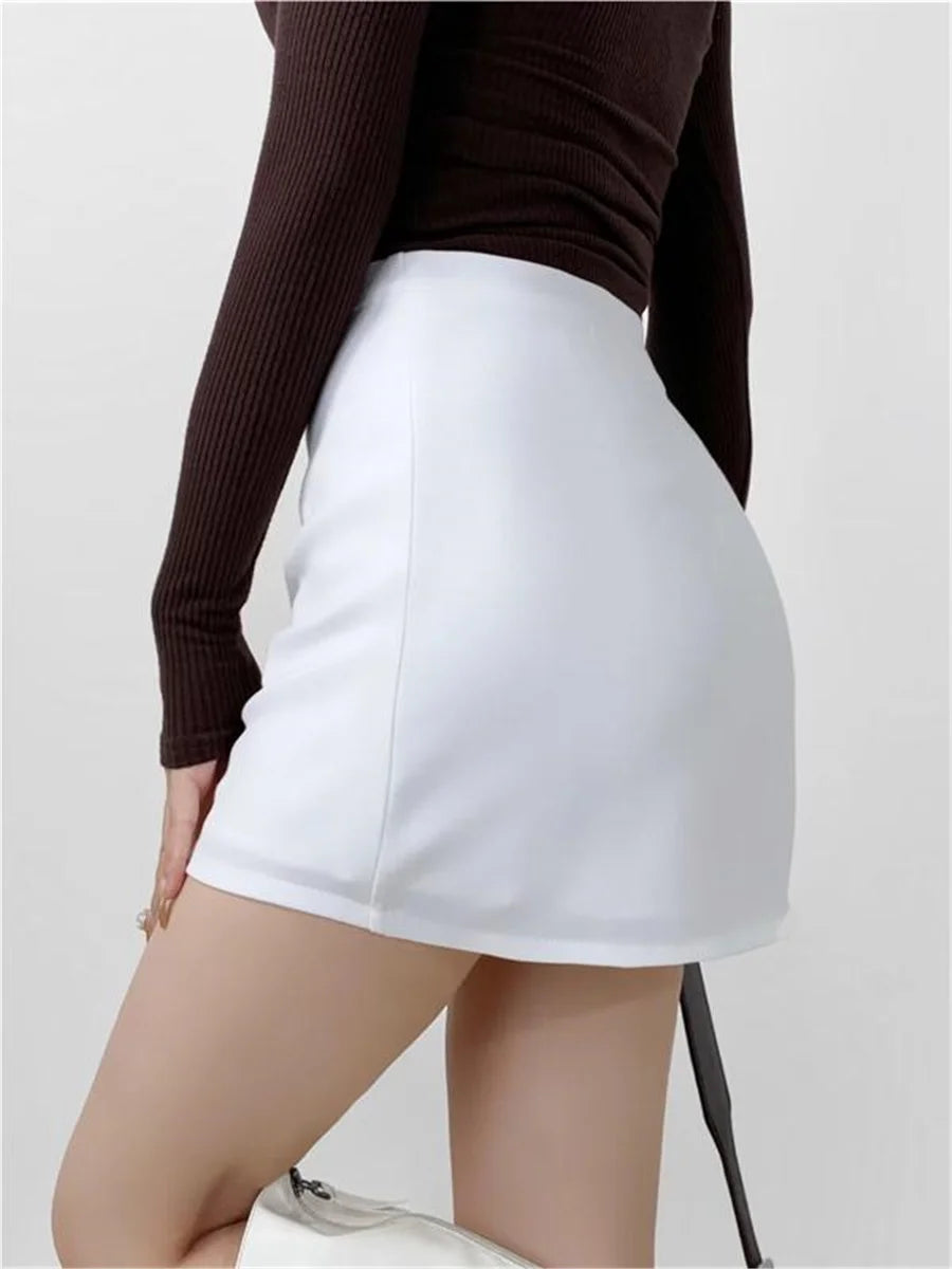 Mini jupes noires pour femmes, vêtements d'été, jupe crayon, mode coréenne, micro jupe japonaise Kawaii avec short, 2024