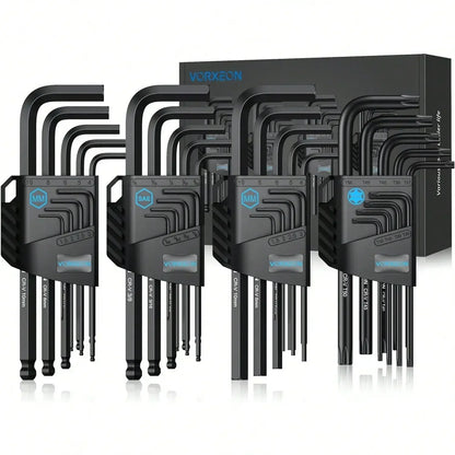 Jeu de clés Allen 6150CRV, 4 pièces, 36 pièces, extrémité sphérique longue, clé en L avec codage Visible pour vélo, réparation de meubles de Moto, bricolage domestique