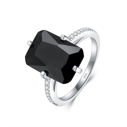 Modian-Bagues rectangulaires en argent regardé 100% pour femmes, matiques transparentes 5A, bijoux de fiançailles de luxe pour travailleurs, matiques à la mode, 925
