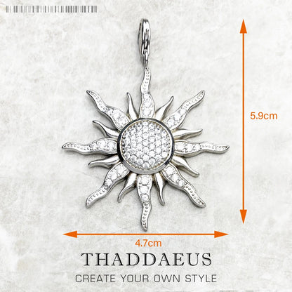Pendentif soleil étoile CZ pavé été hiver nouveau 925 en argent Sterling bijoux fins Style européen accessoires cadeau pour hommes femme