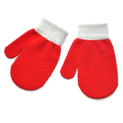 Gants d'hiver chauds pour bébés de 1 à 4 ans, mitaines tricotées en Patchwork, gants à doigts complets pour étudiants de la maternelle