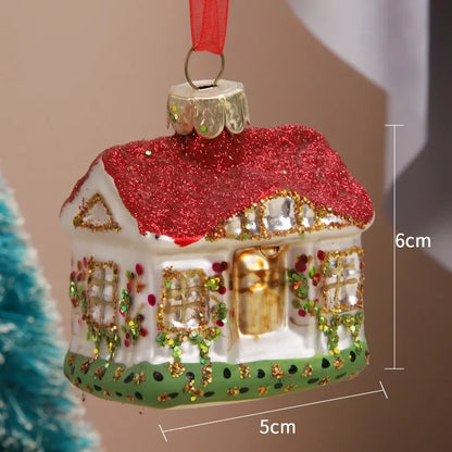 Ornements suspendus pour arbre de maison de noël, décorations en verre pour la maison, fête du nouvel an, jouets de noël en verre de la nativité 2025