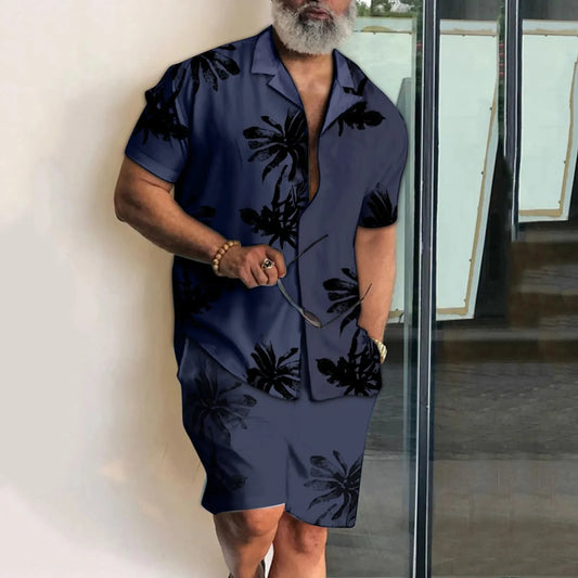 AMP Tree-Ensemble deux pièces pour hommes, chemises et shorts College en 3D, vêtements de plage unisexes, chemise à revers hawaïenne, olympiques à la mode, 2 pièces