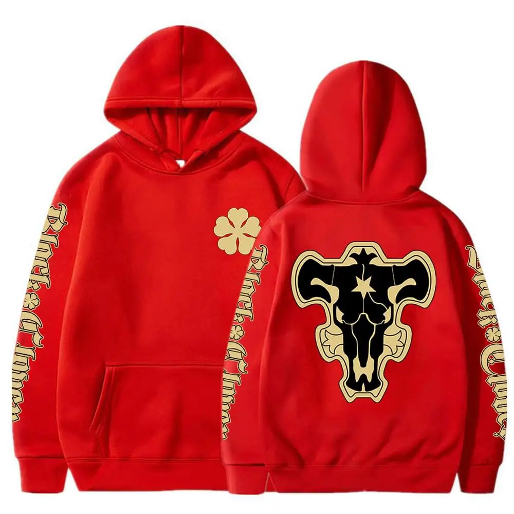 Sweat-shirt à capuche avec emblème de l'escouade de taureaux noirs, dessin animé Yami Asta, chevaliers magiques, pour hommes et femmes, décontracté, Harajuku, Streetwear