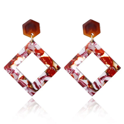 Boucles d'Oreilles promenales en Forme de Losange pour Femme, Bijou en Acrylique,