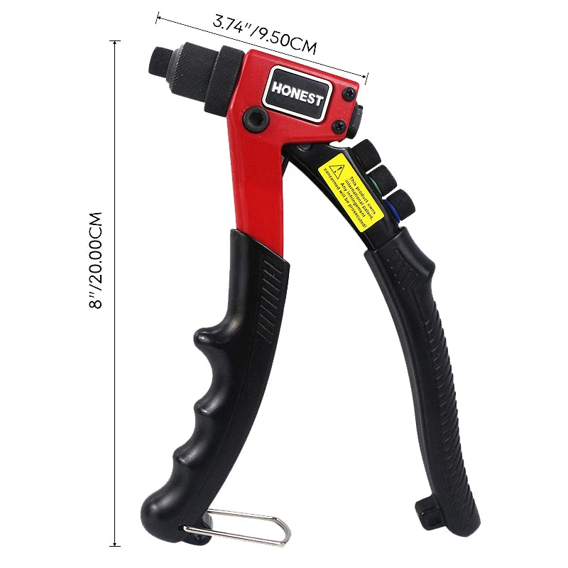 Rap-Duty-Pistolet à riveter ennemi, circulation manuelle de la glycine, conception d'économie de polymérisation, comprend 4 buses interchangeables, 2.4mm, 3.2mm, 4.0mm, 4.8mm