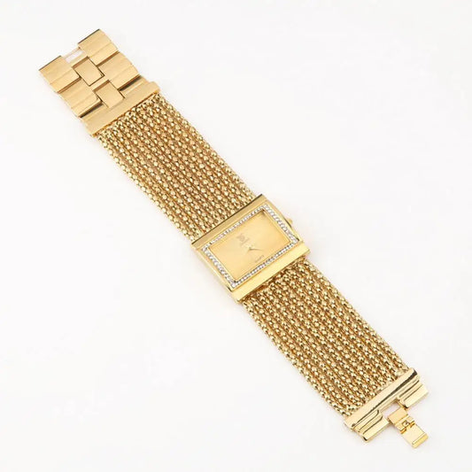 Montre-bracelet à quartz analogique multicouche pour femme, bracelet en alliage de perles, mode