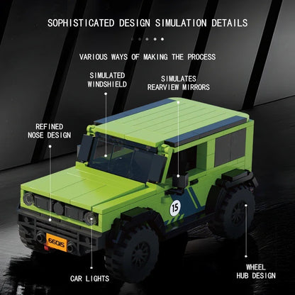 Blocs de construction de véhicules tout-terrain de ville, modèle de voiture de course SUV, briques de queue de voyage connectables, jouets de bricolage, cadeaux de vacances pour enfants, 413 pièces