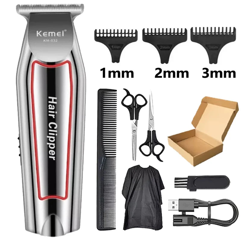 Kemei tondeuse à cheveux tondeuse à barbe électrique pour hommes tondeuse à cheveux coupe de cheveux Machine coupe de cheveux Kit de toilettage KM-032 tondeuse à cheveux